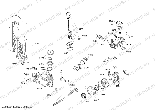 Взрыв-схема посудомоечной машины Bosch SGI46E42EP - Схема узла 04