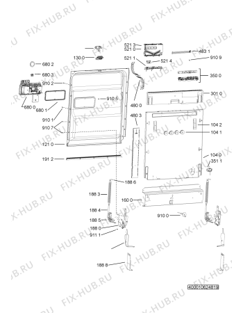 Схема №3 KDSCM 82130 с изображением Держатель для посудомоечной машины Whirlpool 481010683361