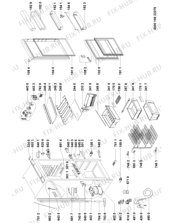 Схема №2 5101500015 с изображением Ящичек для холодильника Whirlpool 481010471527