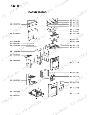 Схема №2 EA6910PE/70B с изображением Микромодуль для кофеварки (кофемашины) Krups MS-5883870