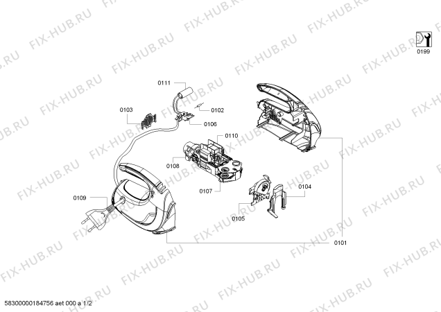 Схема №2 GMX1264M с изображением Скребок для электромиксера Bosch 12008103