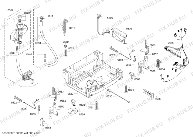 Взрыв-схема посудомоечной машины Bosch SMV64M00EU, SuperSilence -TP3 - Схема узла 05