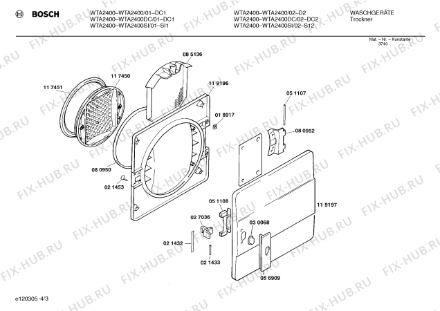 Схема №4 WTL4310 с изображением Индикатор для сушильной машины Bosch 00030040