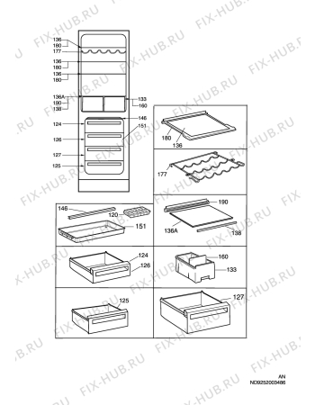 Взрыв-схема холодильника Electrolux ERB38200W - Схема узла C10 Interior