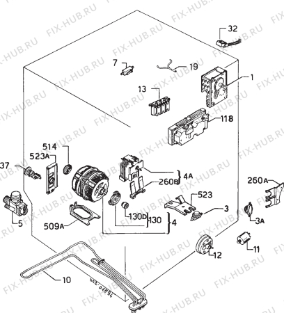 Взрыв-схема посудомоечной машины Zanussi Z45IT - Схема узла Electrical equipment 268