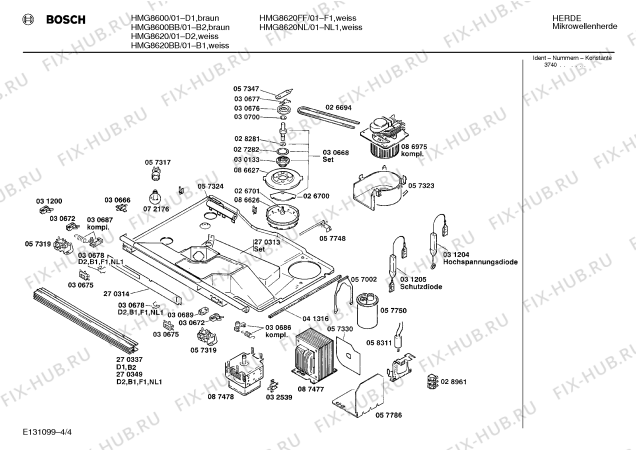 Взрыв-схема микроволновой печи Bosch HMG8620FF - Схема узла 04
