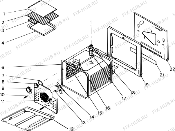 Схема №4 CTA06CEFR (F013998) с изображением Ручка двери для духового шкафа Indesit C00133587