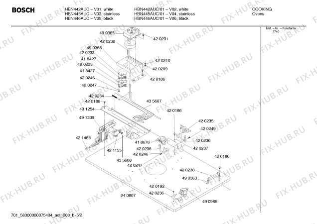 Взрыв-схема холодильника Bosch HBN445AUC - Схема узла 02