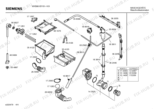 Взрыв-схема стиральной машины Siemens WXB861BY SIWAMAT XB 861 - Схема узла 04