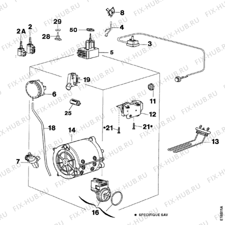 Взрыв-схема стиральной машины Zanussi TL892V - Схема узла Electrical equipment