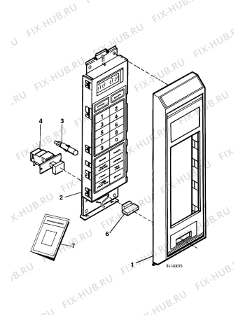 Взрыв-схема микроволновой печи Electrolux NF4890 - Схема узла H40 Panel, users manual  D