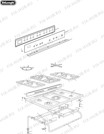 Схема №4 DEF909GW с изображением Субмодуль для плиты (духовки) DELONGHI 0329S003