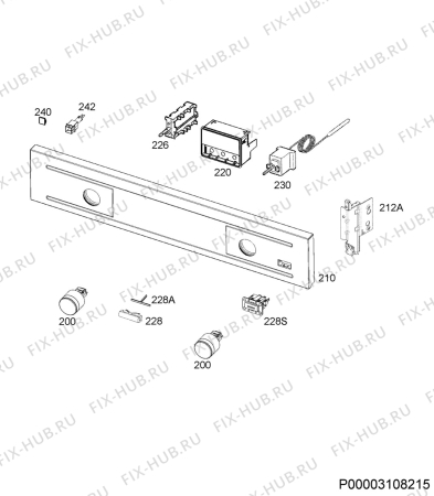 Взрыв-схема плиты (духовки) Aeg BE300360KM - Схема узла Command panel 037