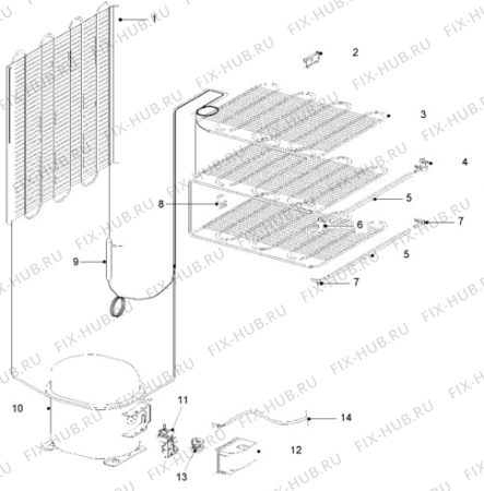 Взрыв-схема холодильника Zanussi ZVF40R - Схема узла Cooling system 017