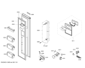 Схема №4 KAN58A704 с изображением Дверь для холодильной камеры Bosch 00246350