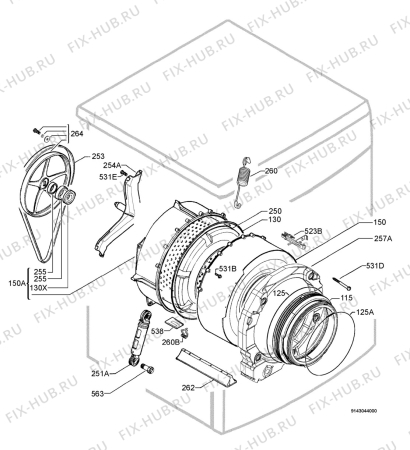 Взрыв-схема стиральной машины Aeg Electrolux L74559 - Схема узла Functional parts 267