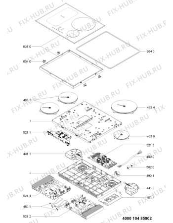 Схема №1 ACM 898/BA с изображением Горелка для плиты (духовки) Whirlpool 481010485920