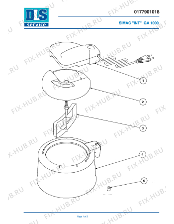 Схема №1 GA1000 с изображением Микродвигатель для фризера DELONGHI NM04000100