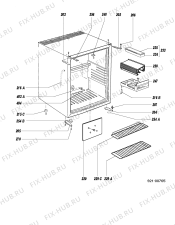 Взрыв-схема холодильника Electrolux RH250AD - Схема узла Housing 001