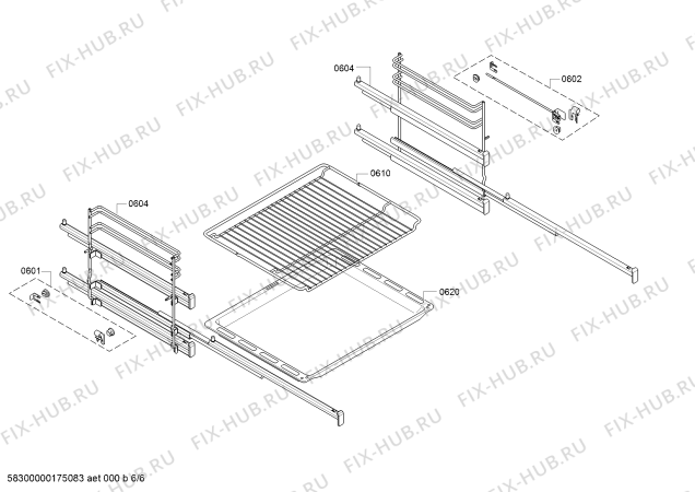 Взрыв-схема плиты (духовки) Bosch HEG73U150 Bosch - Схема узла 06