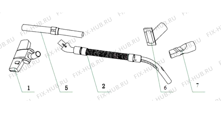 Взрыв-схема пылесоса Progress PC4435 - Схема узла Accessories