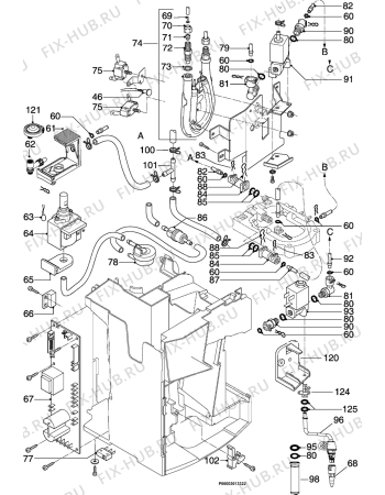 Взрыв-схема кофеварки (кофемашины) Aeg Electrolux PE4510-M SN9XXX - Схема узла Section 4