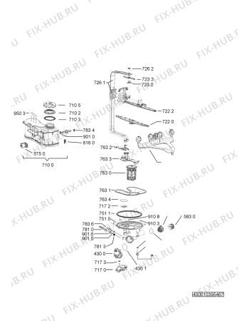 Взрыв-схема посудомоечной машины Whirlpool ADG 9641/1 A+ - Схема узла