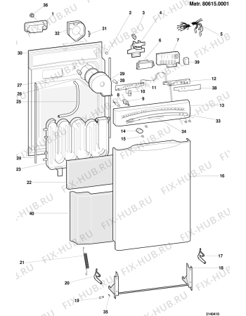 Взрыв-схема посудомоечной машины Ariston LS2080ESTIIX (F017004) - Схема узла