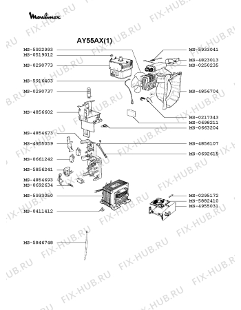 Взрыв-схема микроволновой печи Moulinex AY55AX(1) - Схема узла 2P002297.0P2