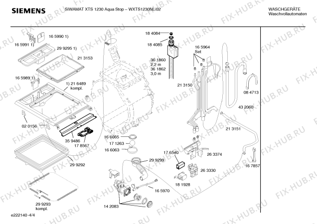Схема №4 WXTS1230NL SIWAMAT XTS 1230 AquaStop с изображением Панель управления для стиральной машины Siemens 00433927
