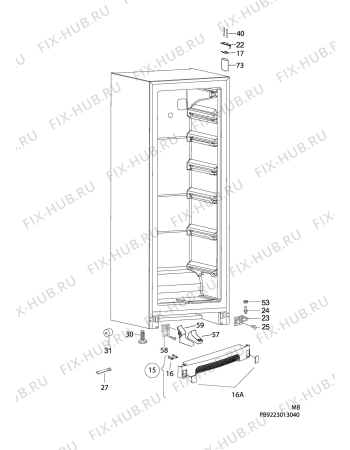 Взрыв-схема холодильника Electrolux EUF29420K - Схема узла C10 Cabinet