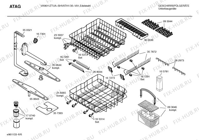 Взрыв-схема посудомоечной машины Atag SHVATH1 VA9011ZTUA - Схема узла 06