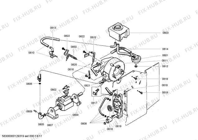 Схема №9 CM210110 Gaggenau с изображением Монтажный набор для электрокофеварки Bosch 00668174