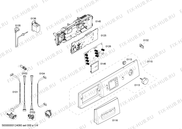 Схема №3 WAE324Y0 с изображением Панель управления для стиралки Bosch 00667190