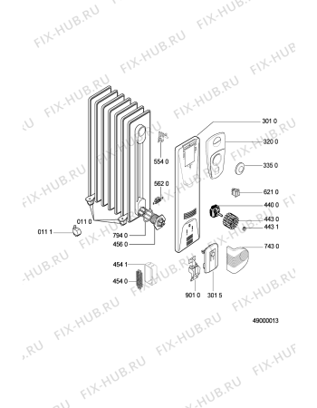 Схема №1 AMB 497 с изображением Тэн для обогревателя (вентилятора) Whirlpool 481925928974