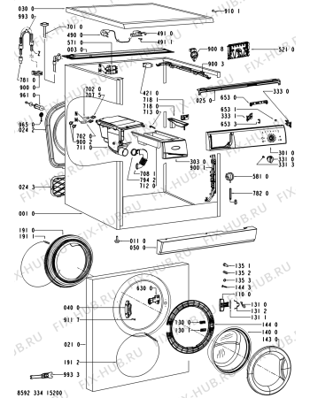 Схема №2 AWOR5206 (F091446) с изображением Руководство для стиральной машины Indesit C00365608