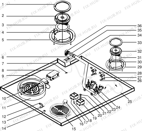 Взрыв-схема плиты (духовки) Indesit THL690NL (F013196) - Схема узла
