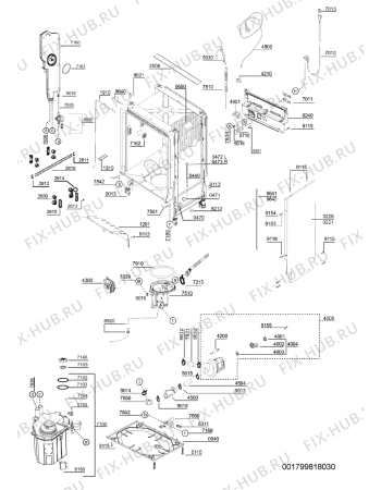 Взрыв-схема посудомоечной машины Indesit LPR6601 (F092015) - Схема узла