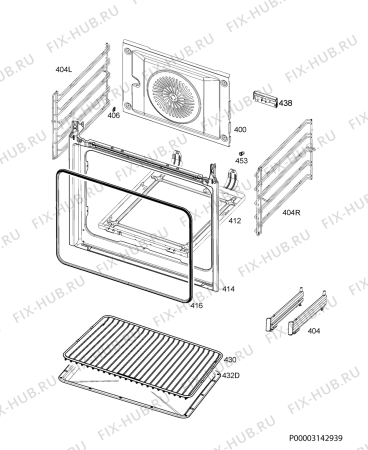 Взрыв-схема плиты (духовки) Zanussi OPZB4334X - Схема узла Oven