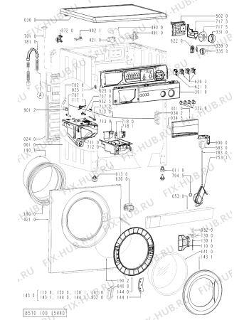 Схема №2 AWM 1003 с изображением Декоративная панель для стиральной машины Whirlpool 481245214488