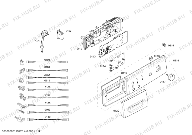 Схема №3 WAE20168ZA с изображением Панель управления для стиралки Bosch 00662644