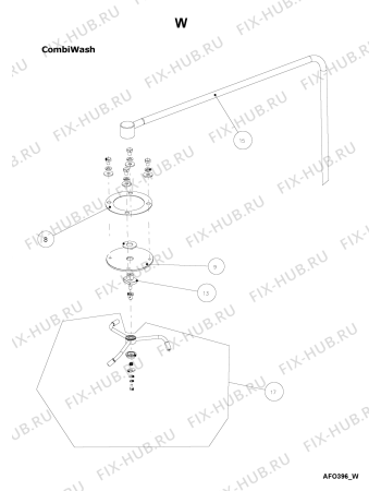 Взрыв-схема комплектующей Whirlpool AFO 396 - Схема узла