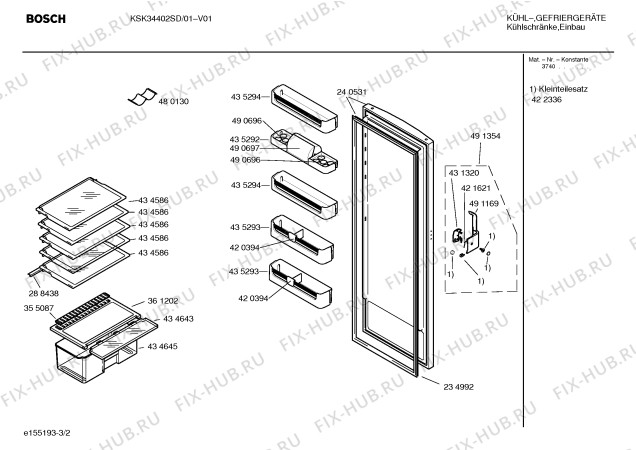 Взрыв-схема холодильника Bosch KSK34402SD - Схема узла 02