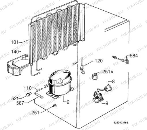 Взрыв-схема холодильника Privileg 299298_7907 - Схема узла Cooling system 017