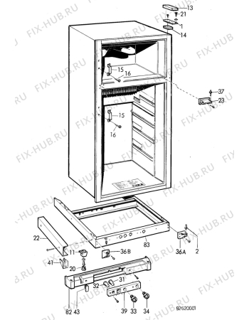 Взрыв-схема холодильника Electrolux RA1302 - Схема узла C20 Cabinet  B