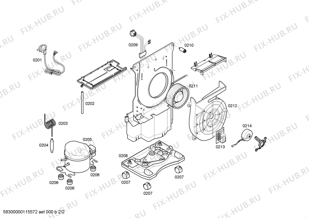 Схема №1 B1REM20000 с изображением Кабель для дистиллятора воздуха Bosch 00492832