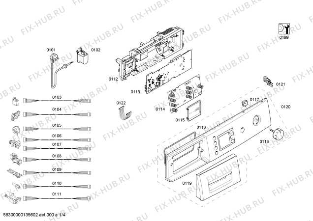 Схема №3 WAE244H0IT с изображением Панель управления для стиралки Bosch 00671878