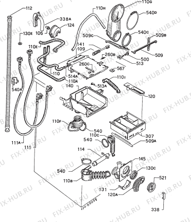 Взрыв-схема стиральной машины Zanussi WDT1055B - Схема узла Hydraulic System 272