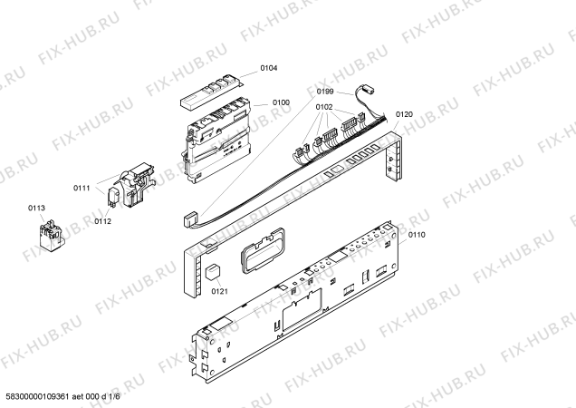 Схема №5 SE65M350EU с изображением Набор кнопок для посудомойки Bosch 00425172