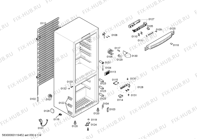Схема №4 KGU40698SK с изображением Дренажный желоб для холодильника Bosch 00432396